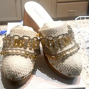 DG size 39 wooden blingy clogs